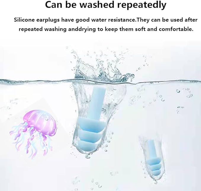 Earplugs for Sleeping Noise Cancelling, Reusable Ear Plugs– Super Soft, Silicone Ear Plug, for Sleeping 8 Pairs, Swimming, Snoring, Concerts, Work, Noisy Places