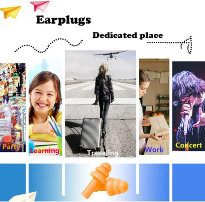 Earplugs for Sleeping Noise Cancelling, Reusable Ear Plugs– Super Soft, Silicone Ear Plug, for Sleeping 8 Pairs, Swimming, Snoring, Concerts, Work, Noisy Places